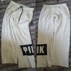 Victoria's Secret PINK oatmeal black sweatpants XS